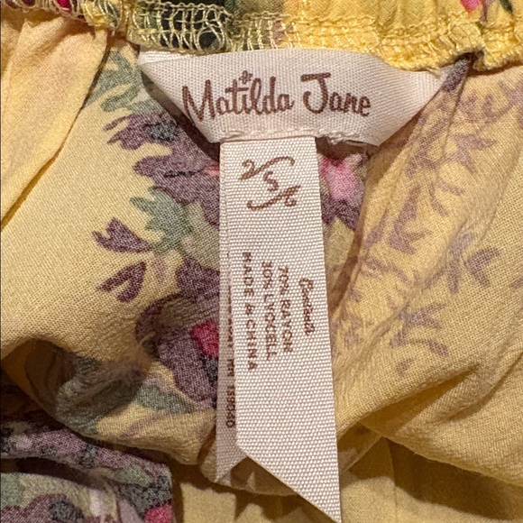 MATILDA JANE "In Town Peasant" Puff Sleeve Blouse in Yellow Floral Size Small - Picture 11 of 11